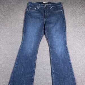 Levi's 725 High Rise Bootcut Jeans Women 32 Dark Blue Stretch Denim Casual